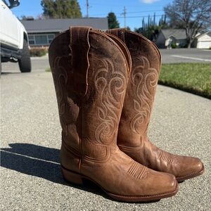 Shyanne Darby Leather Boots in Rich Brown wide foot/calf friendly